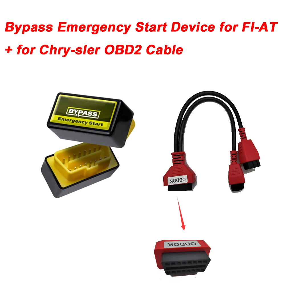 Bypass Emergency Start Device For Fiat And 12+8 Pin Cable For Chrysler Programming Adapter For Autel MS906S/908S Repair Tools