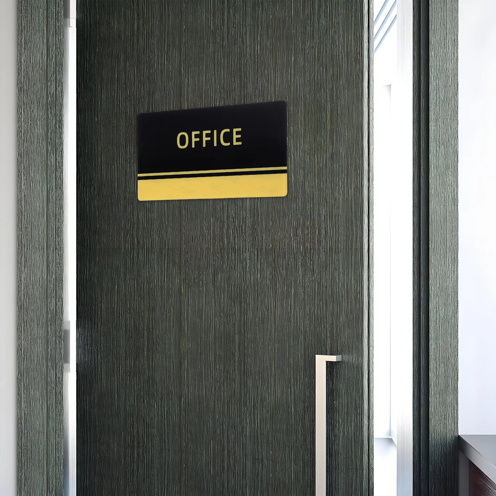 

Acrylic Office Sign Self Adhesive Backing Easy Install Door Wall Name Plate for Business Home Office Decor