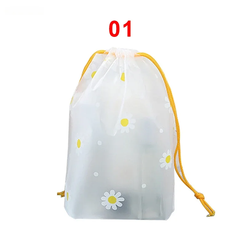 1Pc Portable Transparent Frosted Drawstring Bags Travel Shoes Storage Bags Reusable Waterproof Makeup Pocket Underwear Organizer