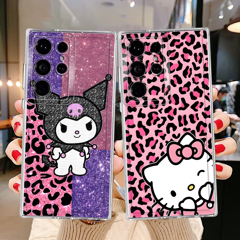 Мягкий чехол для телефона Cartoon Lovely Kuromi для Samsung Galaxy S24 S25 Edge S21 Note 20 Ultra 10 S22 FE S20 Plus S23 Ultra