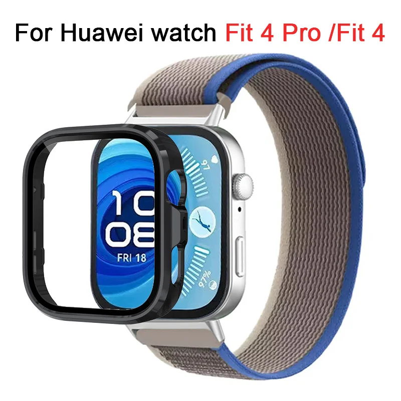 Gehärtetes Glas + Hülle für Huawei Watch Fit 4 Pro Zubehör Rundum-Schutzhülle Bumper Frame Shell für Huawei Watch Fit 4 Cover