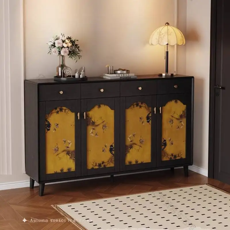 

Black Wooden Shoe Cabinet Italian Style Natural Space Saving Salon Shoe Rack Hallway Luxury Zapatera Organizador Furniture Home