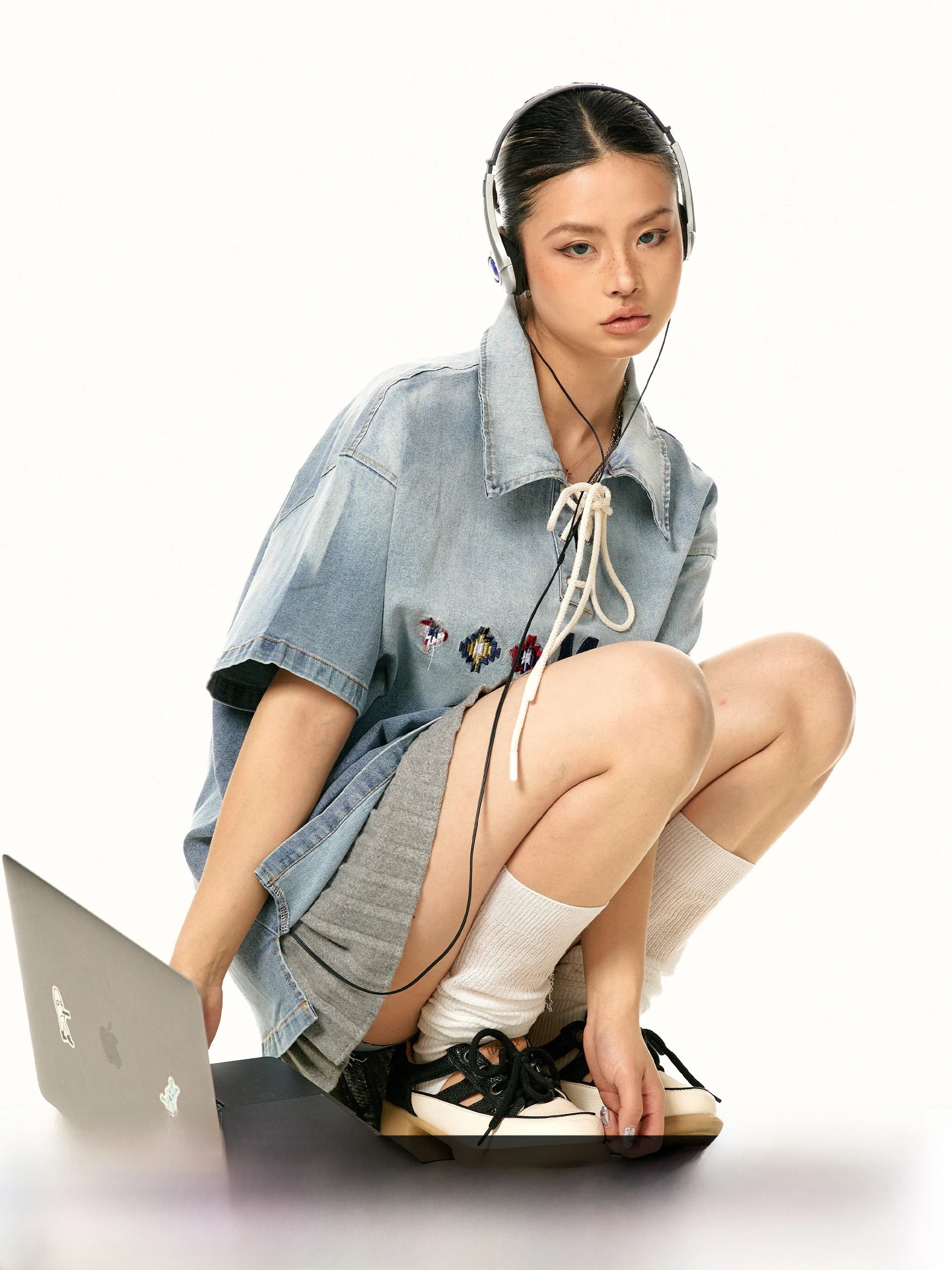 

Ретро-футболка женская с вышивкой, короткий рукав, оригинальный дизайн Blabb Wind Knot, винтажный стиль, американский хлопок, повседневная одежда