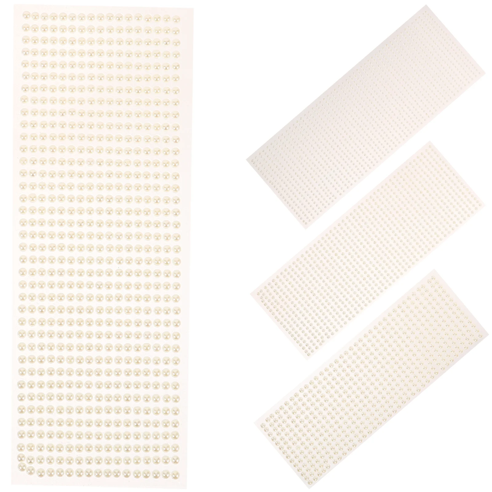 4 Sheets Stick Pearl Sticker Scrapbook Stickers Flat Back Pearls for Crafting Hair