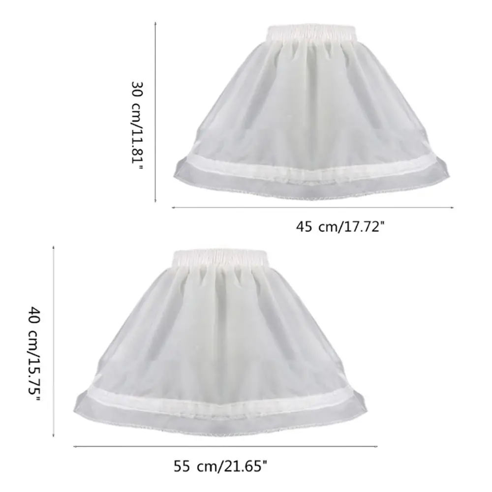 White Lace Children Skirt Petticoat with Hoops Adjustable Crinoline Underskirt Lolita Tutu Skirt Wedding Gown Petticoat image 6