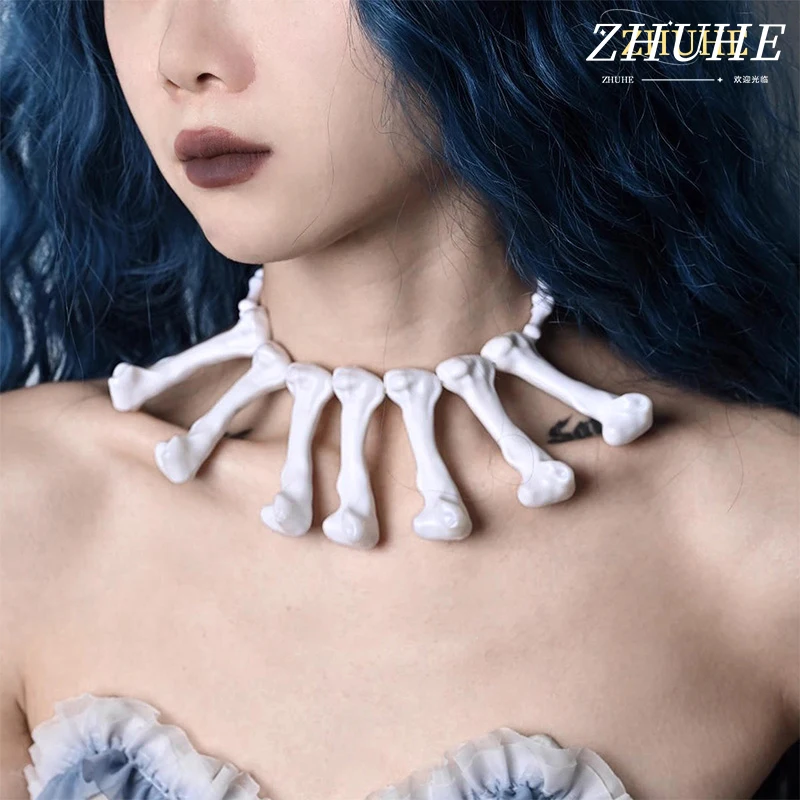 

ZHUHE Heavy Bone Collar New Gothic Style For Women Men's Jewelry Accessories Party Gifts