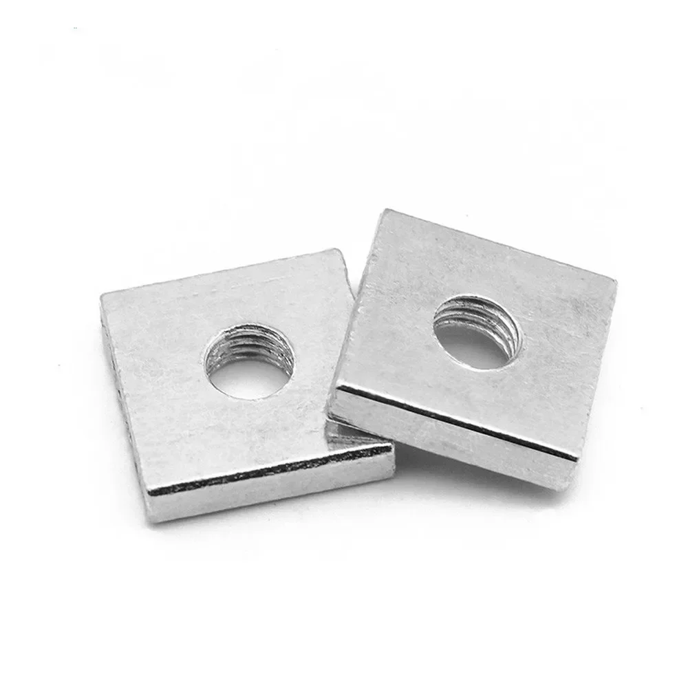 1200pcs Square Nut GB39 DIN 562 Thin M3 M4 M5 M6 Carbon Steel Quadrangle Block Compatible with Prusa MK3 Galvanized Zinc Plated