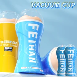 Male Masturbator Cup Vacuum Pressure Sucking Silicone Vagina Pussy Sex Toy for Men Pocket Blowjob Masturbation Adult Goods