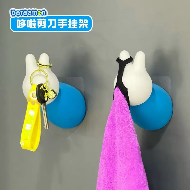 

Doraemon Mechanical Cat Cartoon Scissors Hand Key Hanger Fashion Creative No Punch Hook Hanger Wall Entrance Decoration