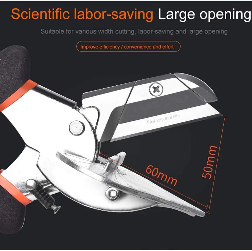 Imagem -04 - Multi Ângulo Bevel Scissors Ângulo de Cisalhamento Mitre Siding Wire Duct Cutter 10 Lâminas de Substituição e Spanner 45135 Graus