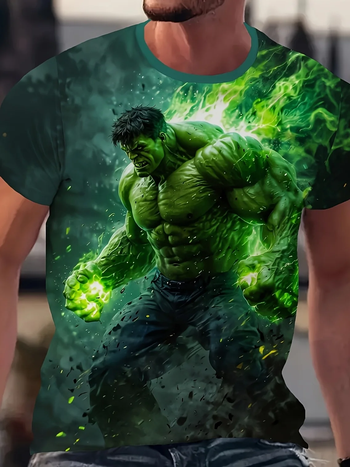 Camiseta gráfica masculina Marvel Hulk verão super-herói fã Appare Hulk camiseta gráfica