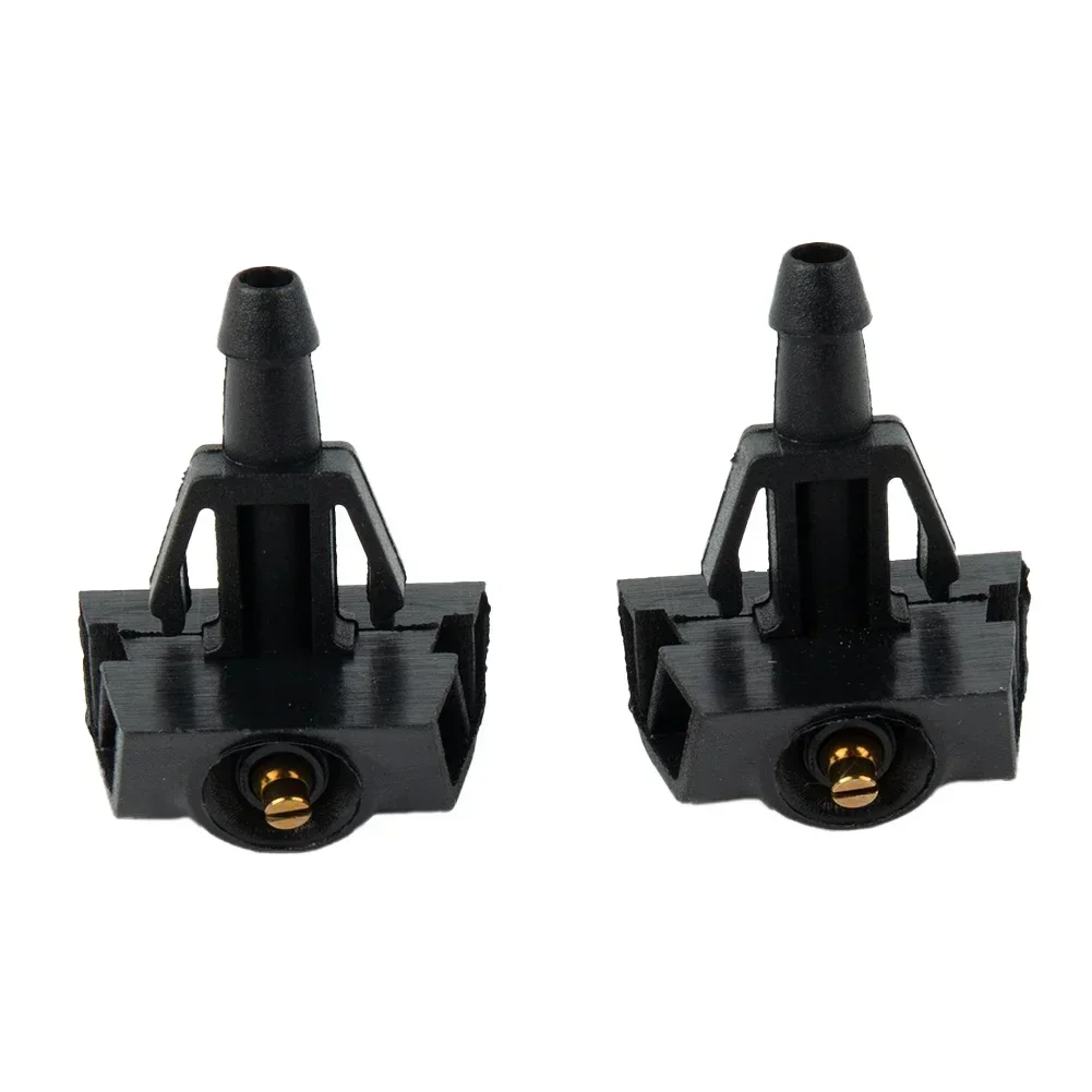 For Nissan TIIDA Nozzles Auto Accessories New Plastic Metal 1 Hole Brass 2pcs/set Black Car Windscreen Wiper Washer Sprayer