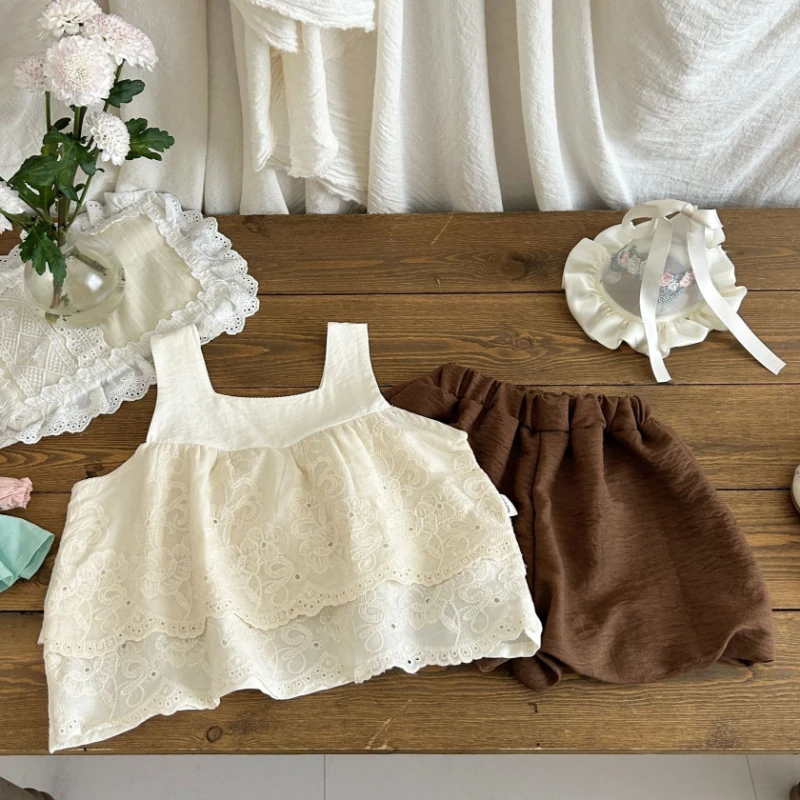 

New Summer Baby Clothes Children Girls Cute Sleeveless Vest Shorts 2Pcs/Sets Kids Clothing Set Infant Costume Toddler Tracksuits