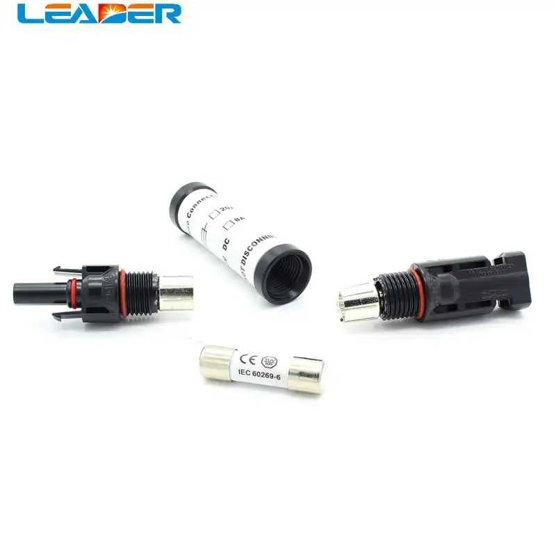 Imagem -04 - Soalr Leader-macho para Fêmea pv Fuse Holder Solar Conector de Proteção pv 10 12 15 20a Novo Atacado 50 Pcs por Lote