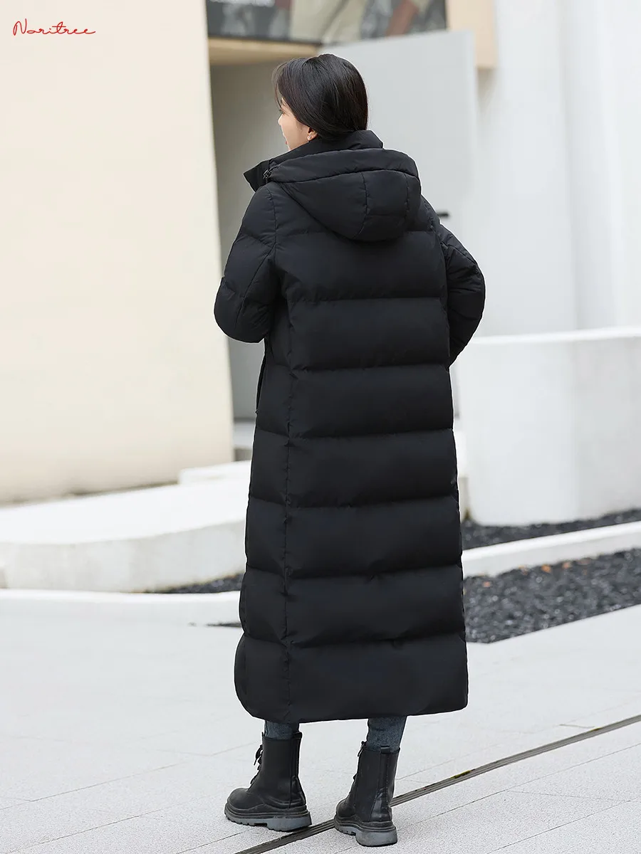 Great Quality Longer Hooded Down Coats Winter Women\'s 90% down Thicker warm down coats female warm jacket Fluffy Parkas wy2098