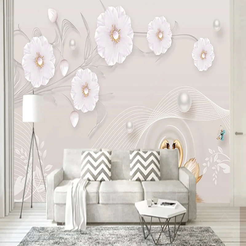 3D Relief Pioen Sieraden Bloemen Foto Behang Muurschildering Woonkamer Slaapkamer TV Bank Achtergrond Muur Woondecoratie 3D Wanddoek