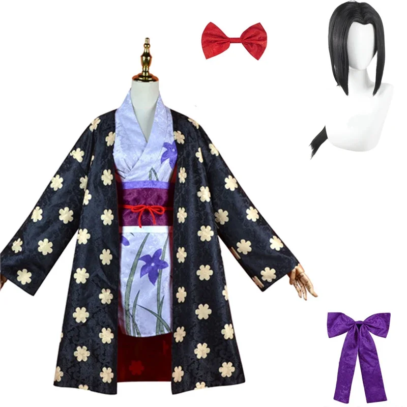 Miss Allsunday Nico Robin Anime Cosplay Costume Draped Skirt Accessories Headdress Bow Tie Wig Man Woman Sexy Kimono