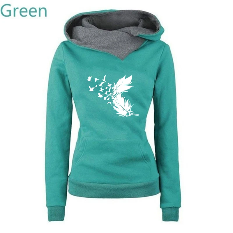 New Printing Hoodies Hooded Top Women Sweatshirt Long-sleeved Autumn Casual Hooded Streetwear