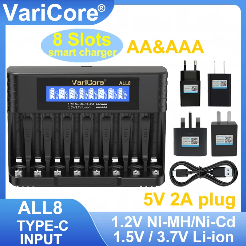 LiitoKala Lii-S6 Lii-500 Lii-PD4 Lii-M4 18650 3.7V 26650 21700 32650 18350 1.2V AA AAA Caricabatterie al litio