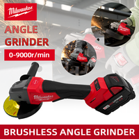 Milwaukee 100mm/125mm Braking Brushless Cordless Angle Grinder 3 Gears M14 Electric Polishing Variable Speed Cutting Power Tools