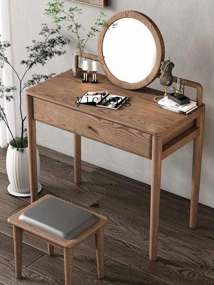 Solid Wood Dresser Simple Modern Bedroom Nordic Ash Makeup Table