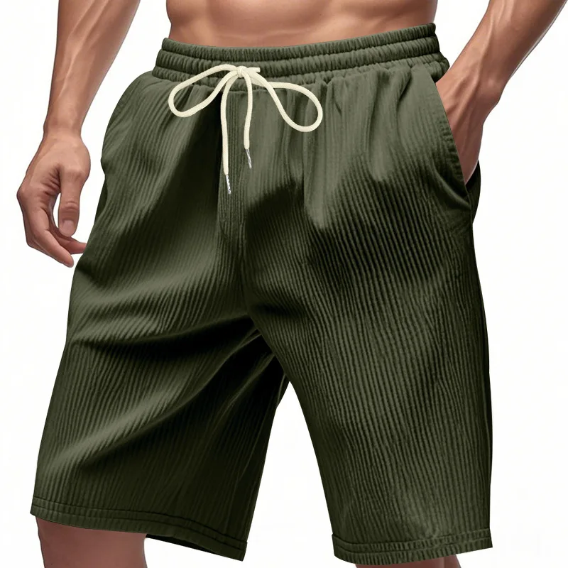 Summer American Men's Shorts Heavy Loose Amekaji Style Corduroy Breathable Comfort Trend Casual Sports Shorts Men's Essential