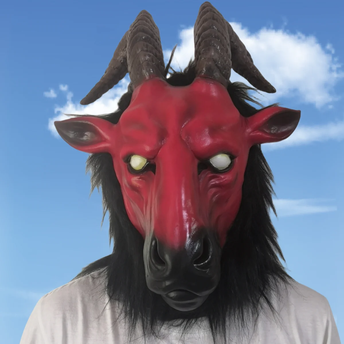 1PC Horror Goat Antelope Masks Latex Funny Animal Full Head Helmet Farmyard Sheep Full Face Masks Halloween Party Cosplay Props
