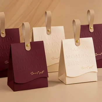 10/20pcs Creative Leather Portable Gift Box High-end Portable Wedding Candy Paper Box…