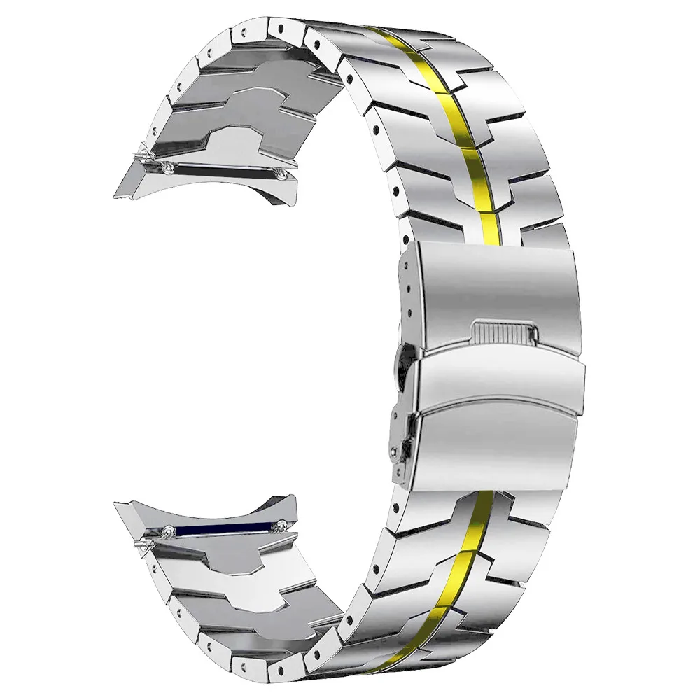 No Gaps Stainless Steel Strap For Samsung Galaxy Watch 6 5 Pro 44mm 40mm Classic 6 4 47 43mm Band Metal Belt Bracelet Watchbands