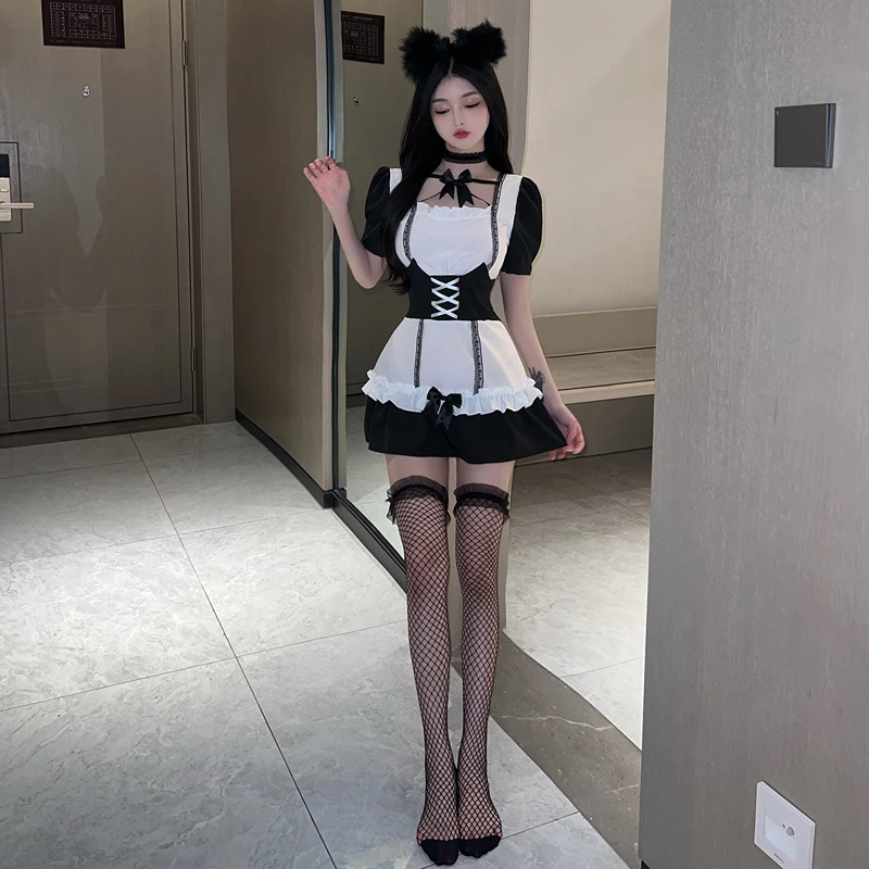 Sexy Maid Uniform Dress Set Pure Desire Japanese Loli Costume Cosplay Cute Princess Dress Lolita Maid Costume