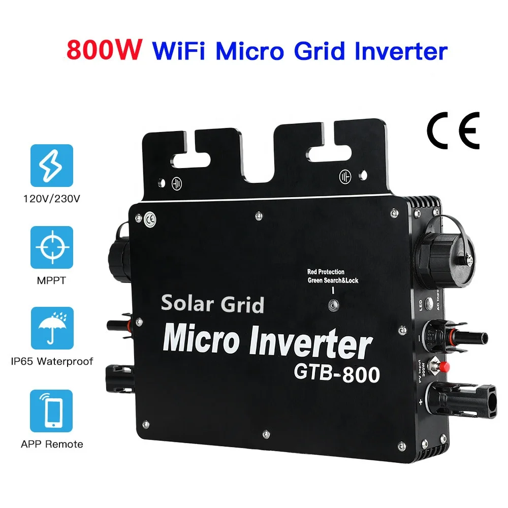 800W Micro Inverter Thuis Zonne-Energie Systeem Op Net Zonnestelsel Zonne-Energie Omvormer