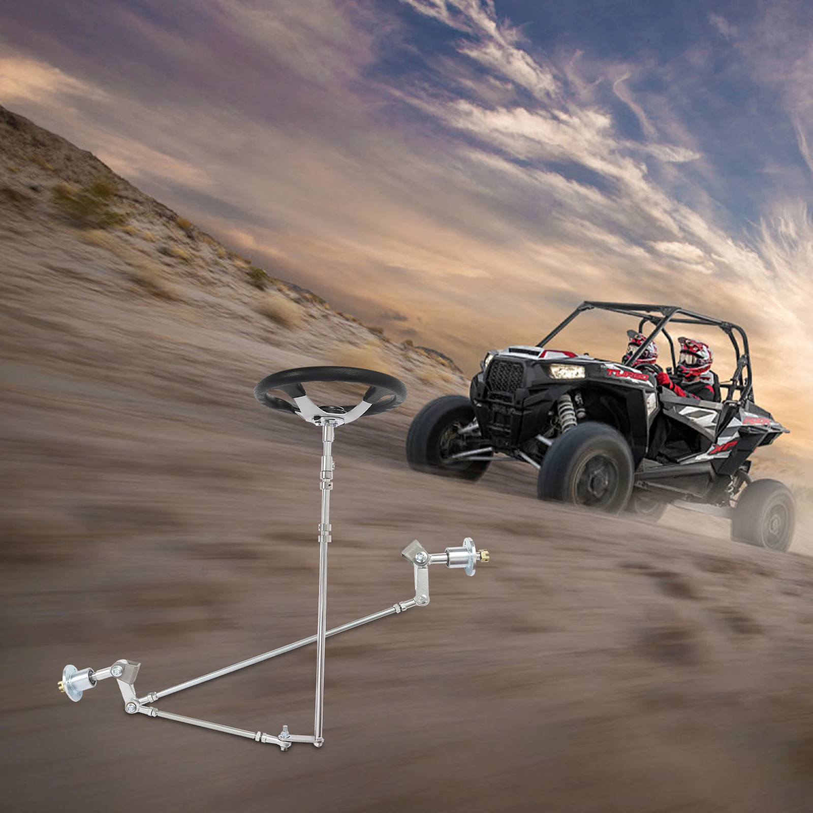 مجموعة تعديل التوجيه الأمامي مجموعة المحرك الأمامي لعجلة القيادة المعدنية لـ 168cc GO KART UTV ATV #2