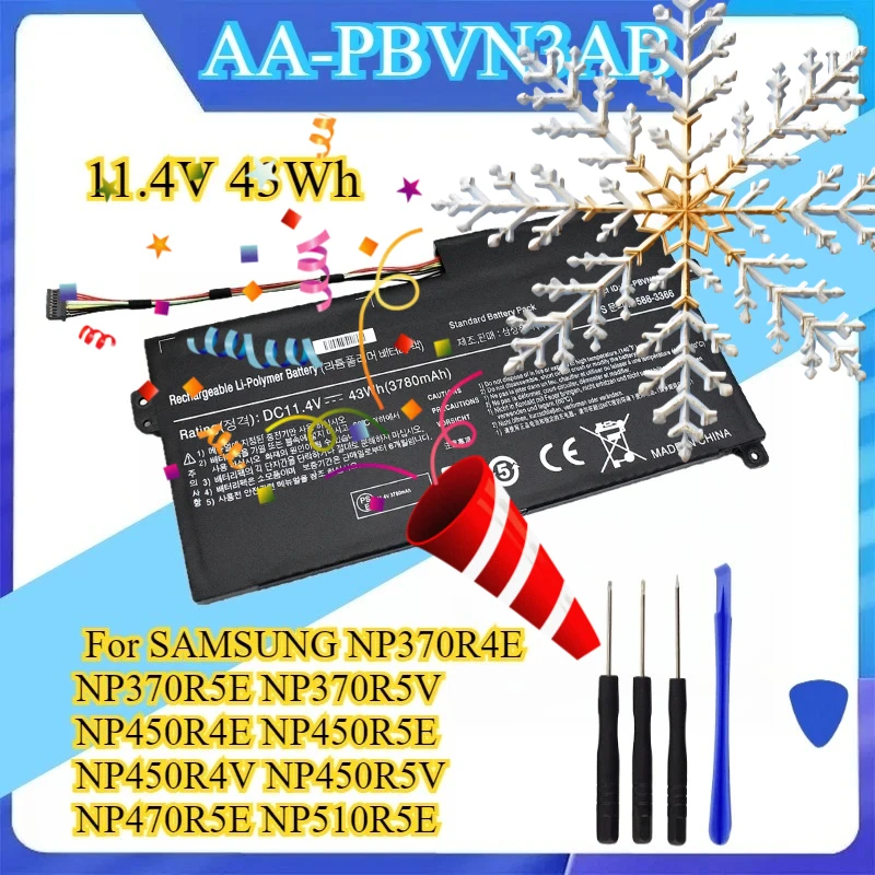 

AA-PBVN3AB Laptop Battery For SAMSUNG NP370R4E NP370R5E NP370R5V NP450R4E NP450R5E NP450R4V NP450R5V NP470R5E NP510R5E 11.4V