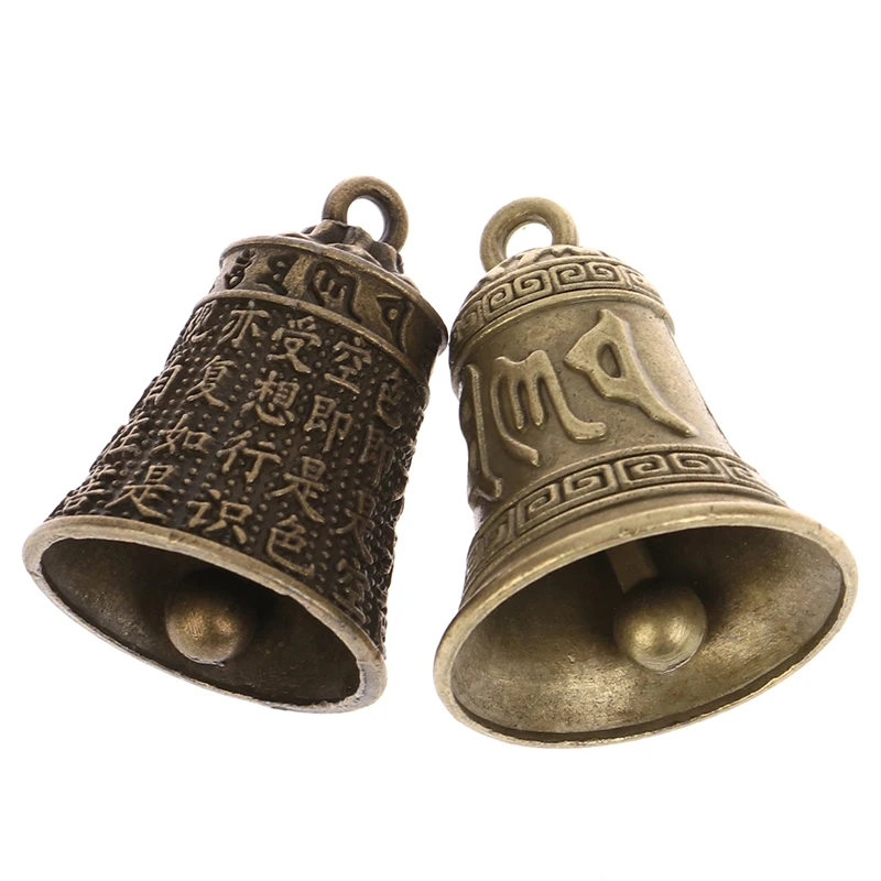 1PC Antique Bell Mini Alloy Metal Sculpture Pray Bell Feng Shui Fortune Bell Invitation Buddha Buddhism Guanyin Bell Home Decor