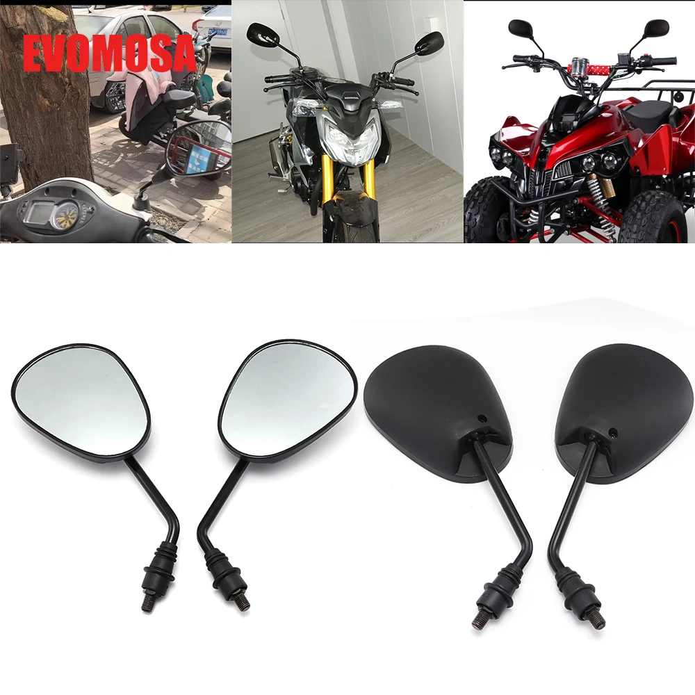 

Motorcycle Rearview Mirror Universal 10mm Electric Vehicle Mirror Scooter Electrical E-Bike Back Side Convex Mirrors For Harley