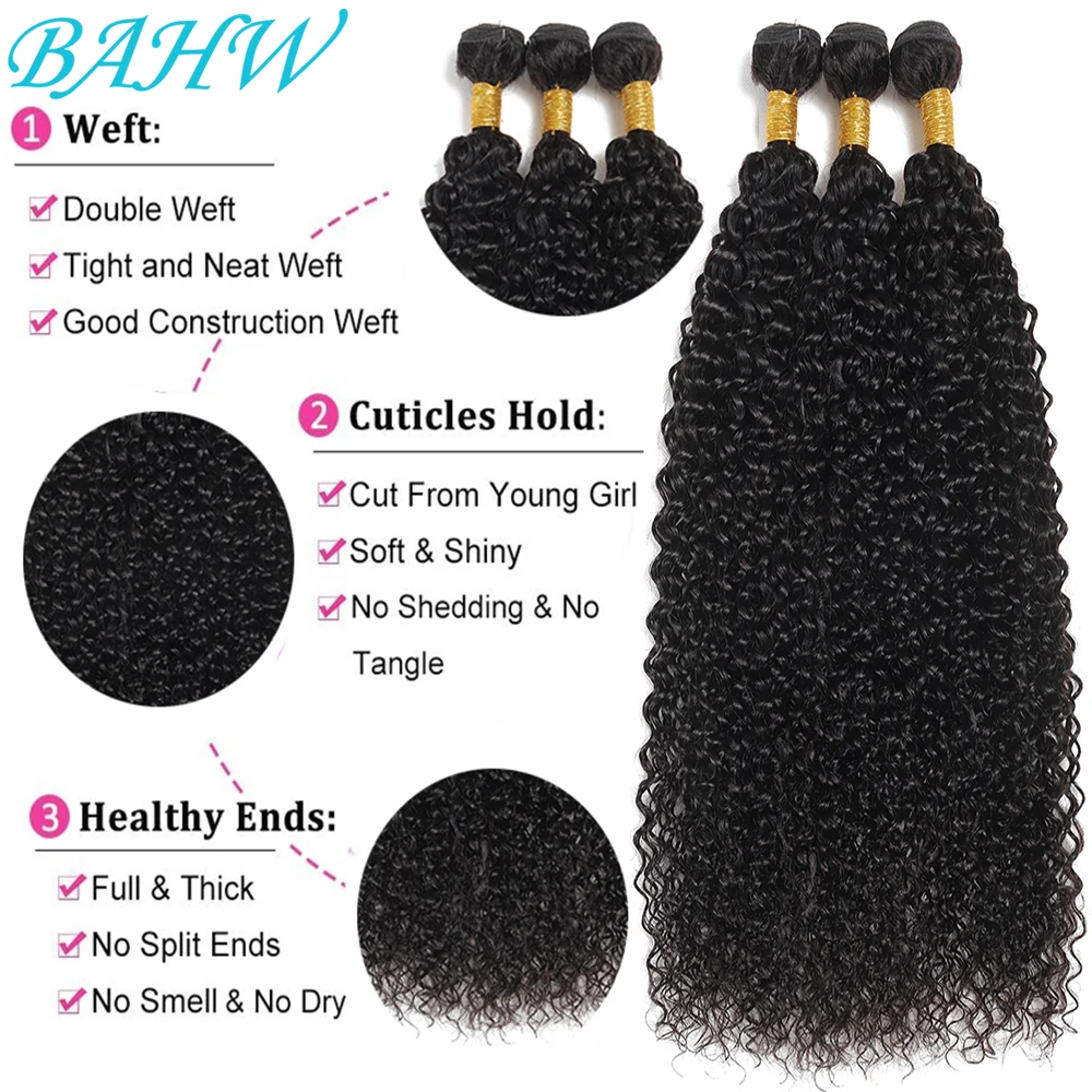 Burmese Kinky Curly Bundles With 4x4 Lace Closure 100% Human Hair Weave 3/4 Pcs Virgin Hair Bundles With Swiss Lace Closure