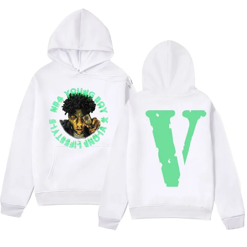 European and American cross-border fashion brand vlone letter autumn and winter velvet style men's and women's loose hip-hop bac