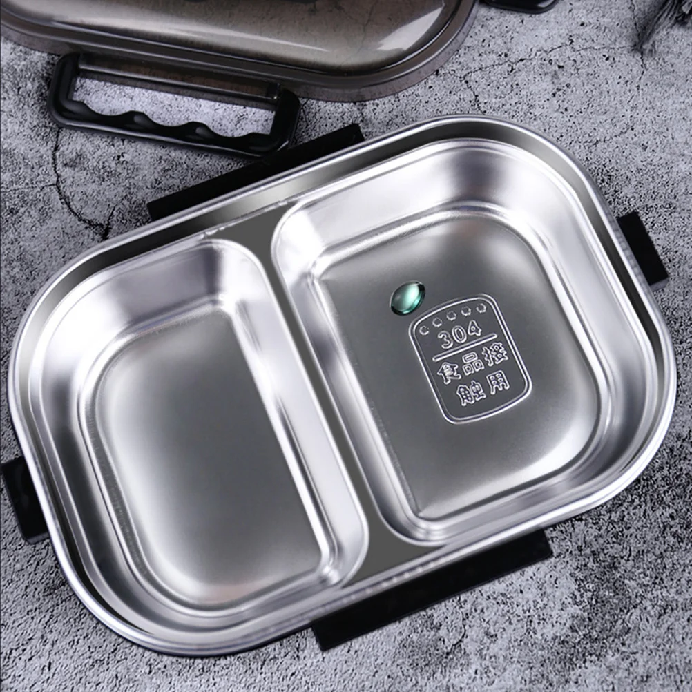 

1Pcs Safety Stainless Steel Lunch Box Portable Monolayer Bento Container Leakproof Leak-Resistant Food Carrier for School Office