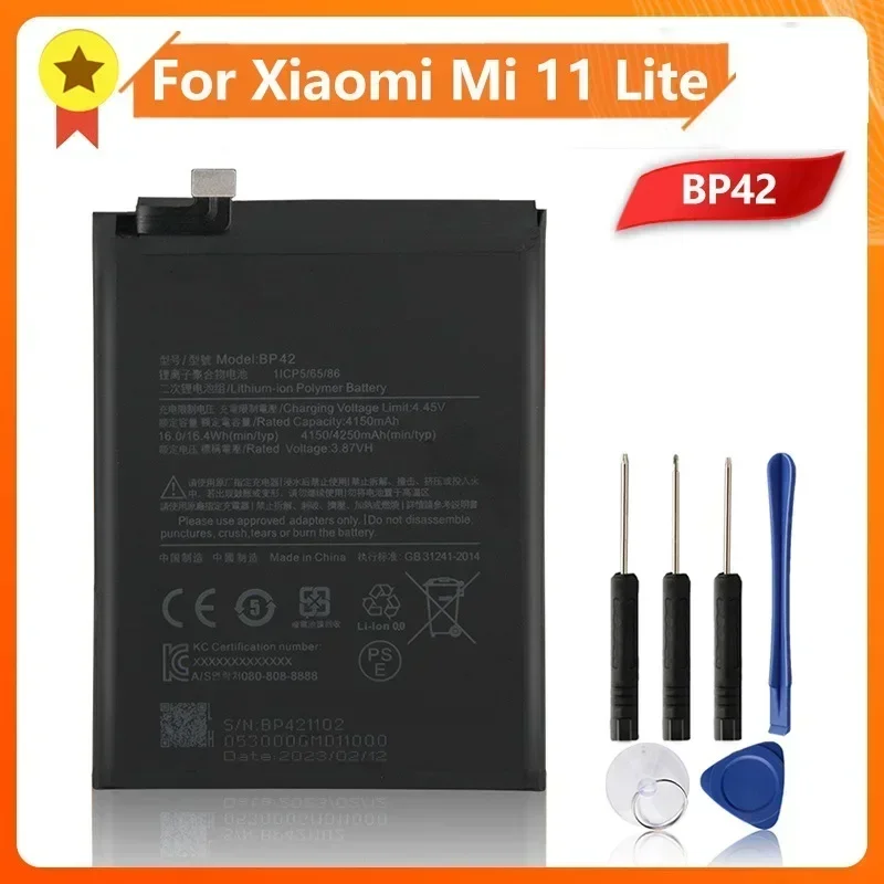 Production in 2024 Replacement Battery BP42 For Xiaomi Mi 11 Lite 4250mAh Phone Battery High Quality Batteries With Tool