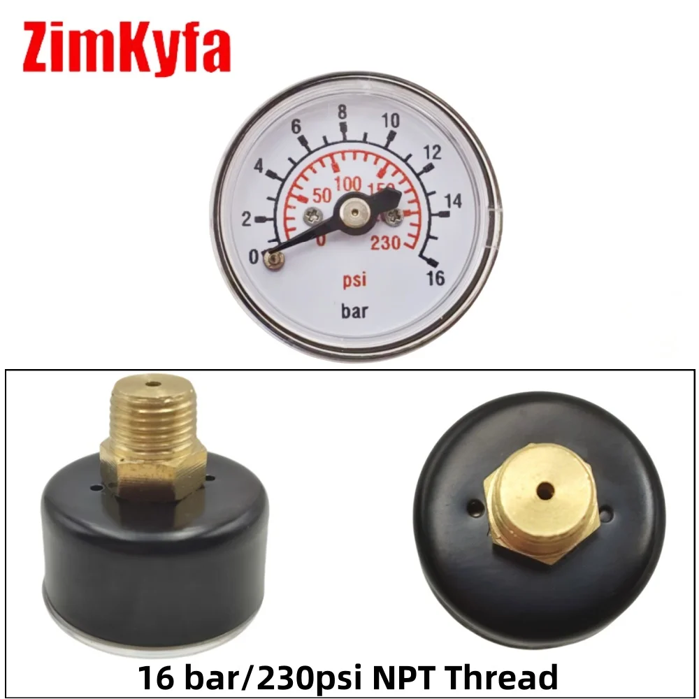 HPA Druckluft Mini Micro Manometer Manometer Manometer W/1/8BSPP(G1/8),1/8NPT Kleines Profil – Detail 24