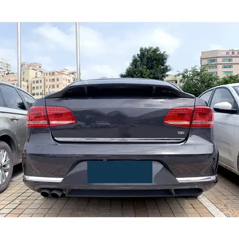 Spoiler för Volkswagen VW Passat B7 2011-2015 Kolfiber FRP Bakre bagagerumsving i R-stil, ombyggnadstillbehör 6 best sales Passat B7 spoiler - №3