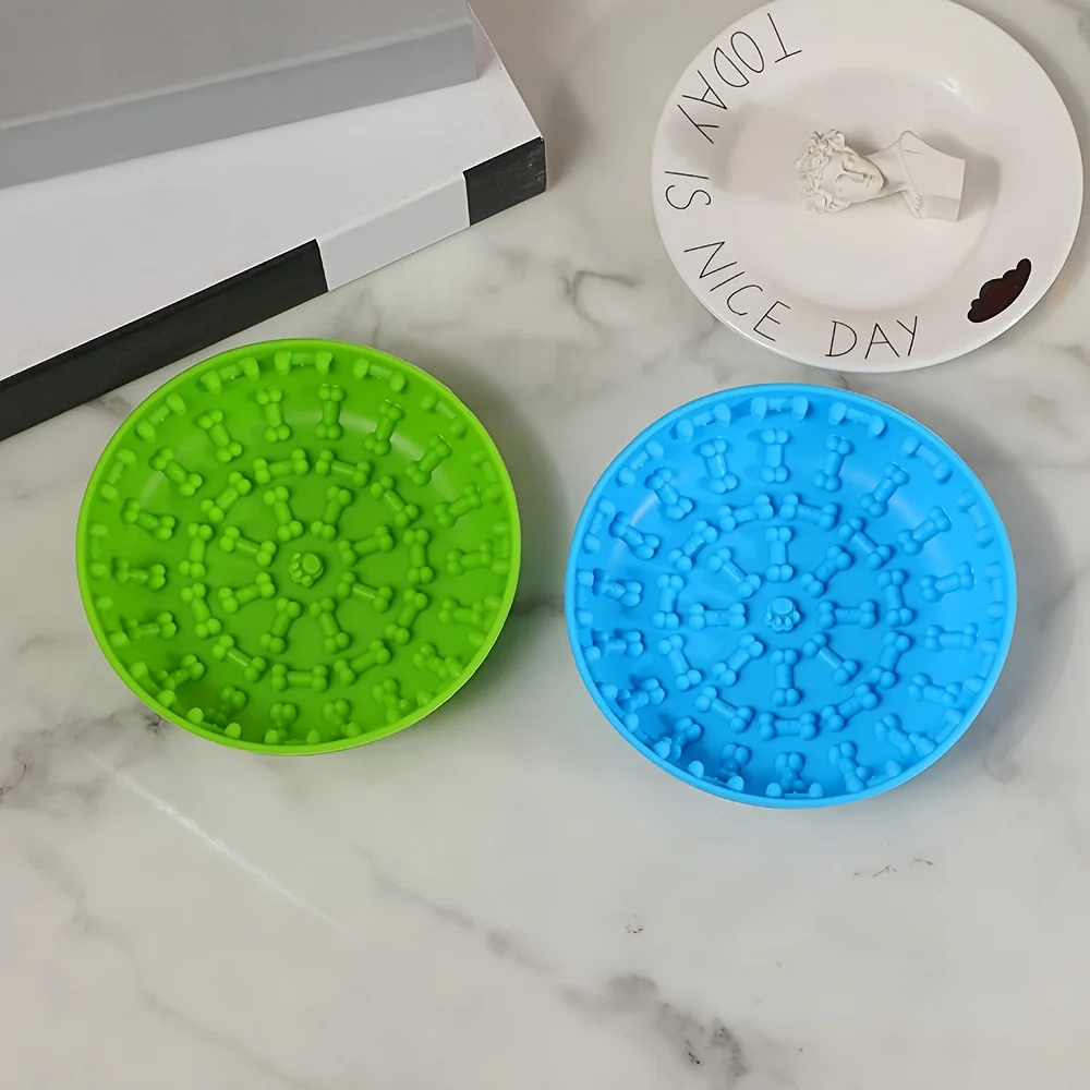 Slow Food Bowl  Feeder Pet Bowl Tableware Anti-tip Pads Suction Cups Slow Food Basins Plates Massage Licking Dog Food Bowl