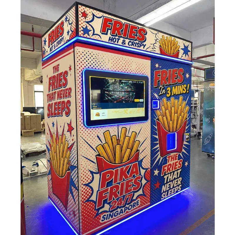 Customized Automatic French Fries Vending Machine Hot Crispy Fries Dispenser Self Service Kiosk French Fry Vending Machine