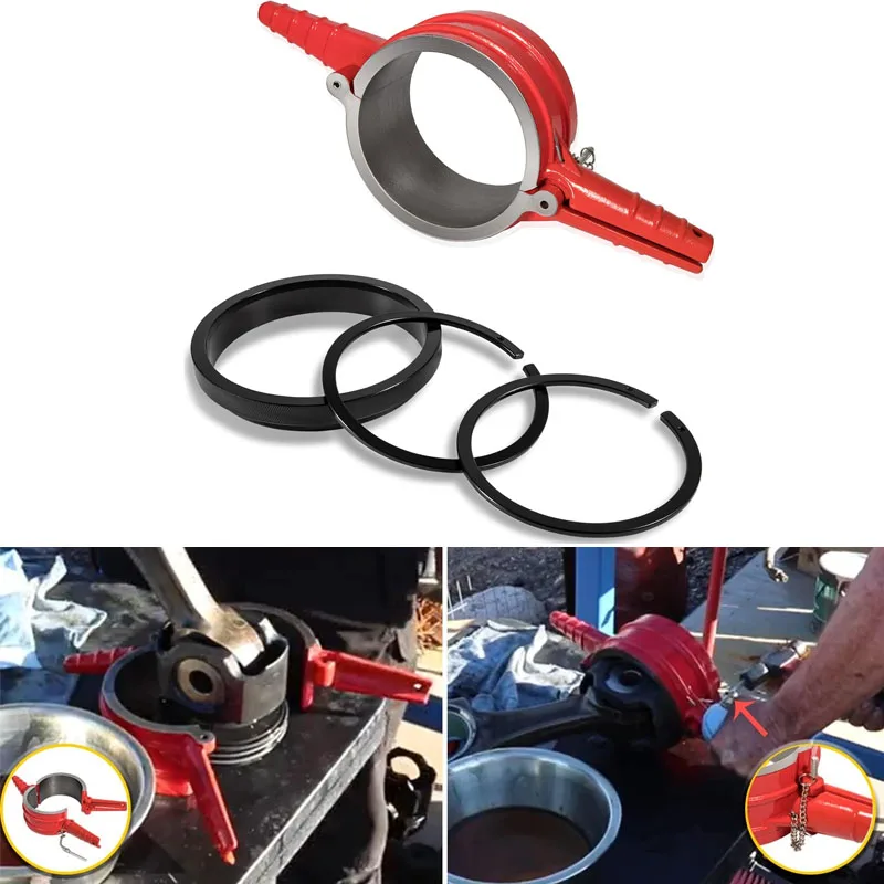 

7040 Piston Ring Compressor Tool 5.4" Bore , Piston Ring Compressor Adapter & Anti-Polishing Ring Kit For Cummins ISX QSX