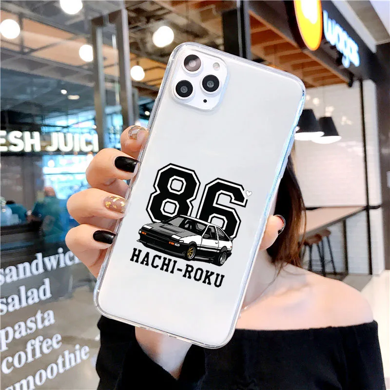 スマホケース 日本アニメ頭文字dドリフトAE86電話ケースiphone 13 12 11 14プロ