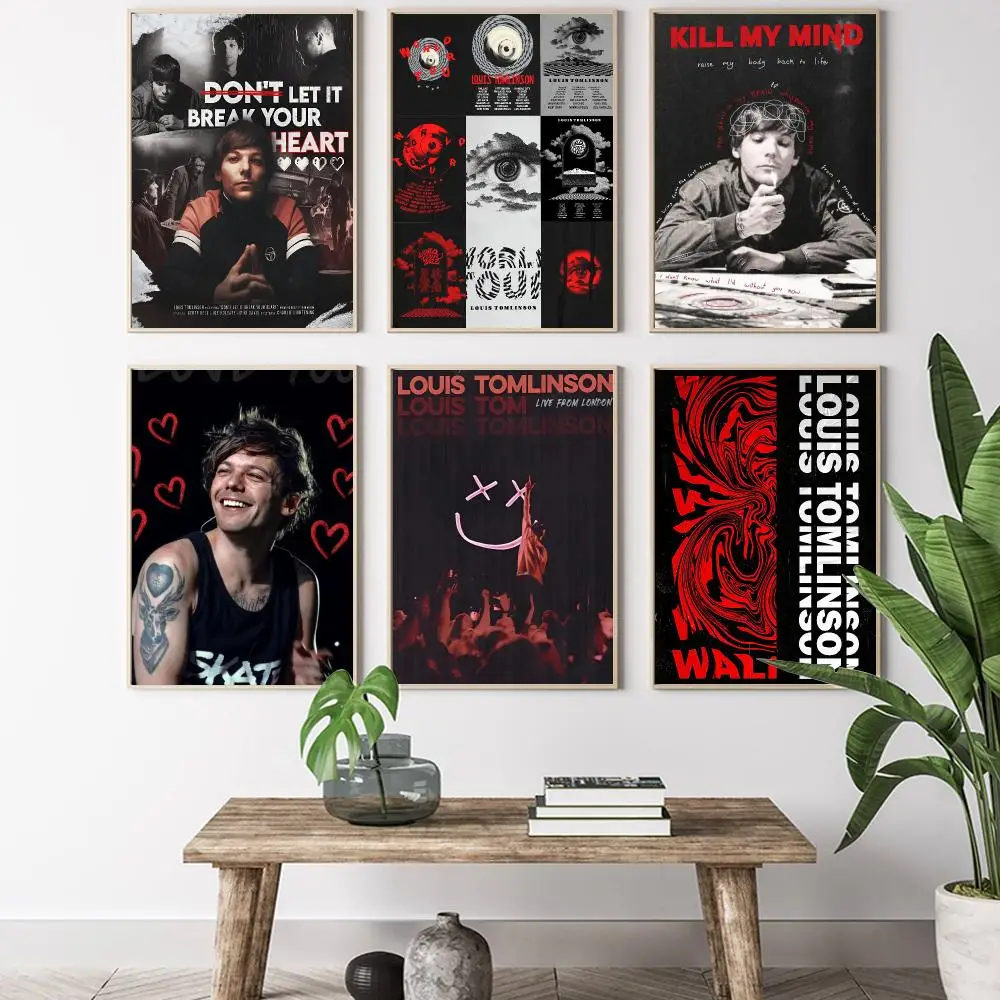 L-Louis Hot Singer T-Tomlinsons Painting Calligraphy HD Canvas Poster living room bedroom bar aesthetic decoration