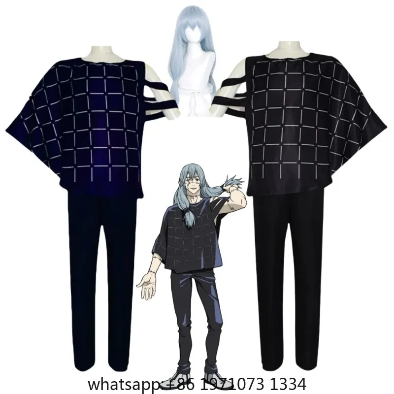 Mahito Cosplay Anime jjk Costumes Wig Top Pants Suit Halloween Costume For Men Carnival Party Mahito Set For Comic Con
