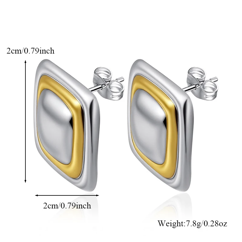GANPUP 316L Edelstahl, stilvolle, einzigartige ovale Tropfenohrringe, kreatives Metall, goldfarben, wasserdicht, Ohrstecker, Schmuck für Frauen – Detail 7