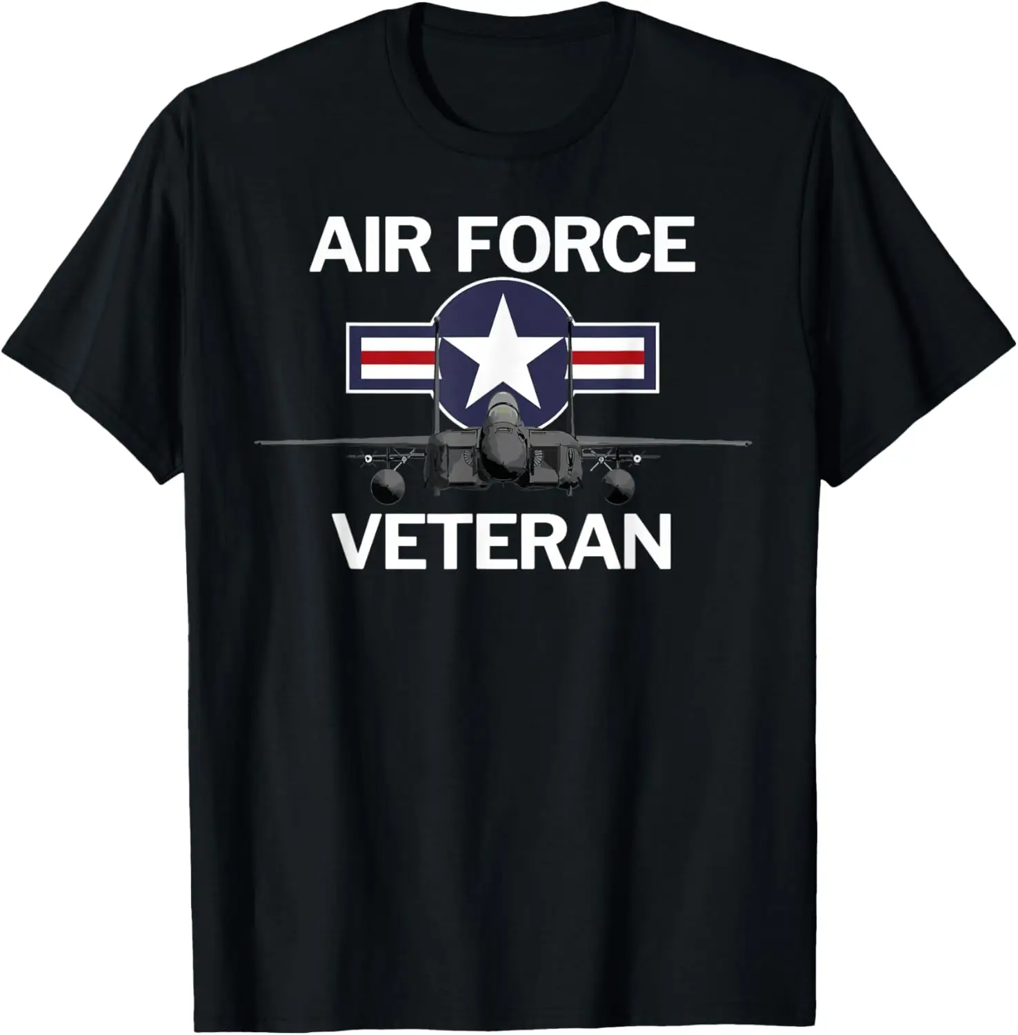 

Vintage Roundel and F-15 Fighter Air Force Veteran T-Shirt 100% Cotton O-Neck Short Sleeve Summer Casual Mens T-shirt Streetwear