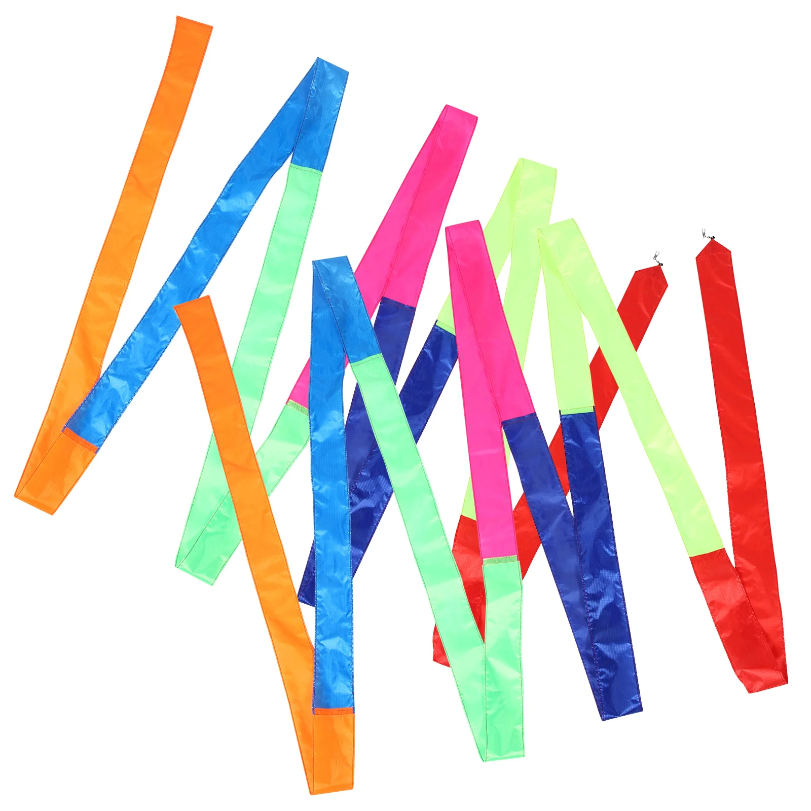 2 pçs arco-íris cauda kite streamer fita de tecido brilhante para decoração de kite voador ao ar livre acessório leve reutilizável
